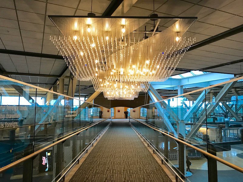 Walkway To The Fairmont Vancouver Airport Above The Main Terminal