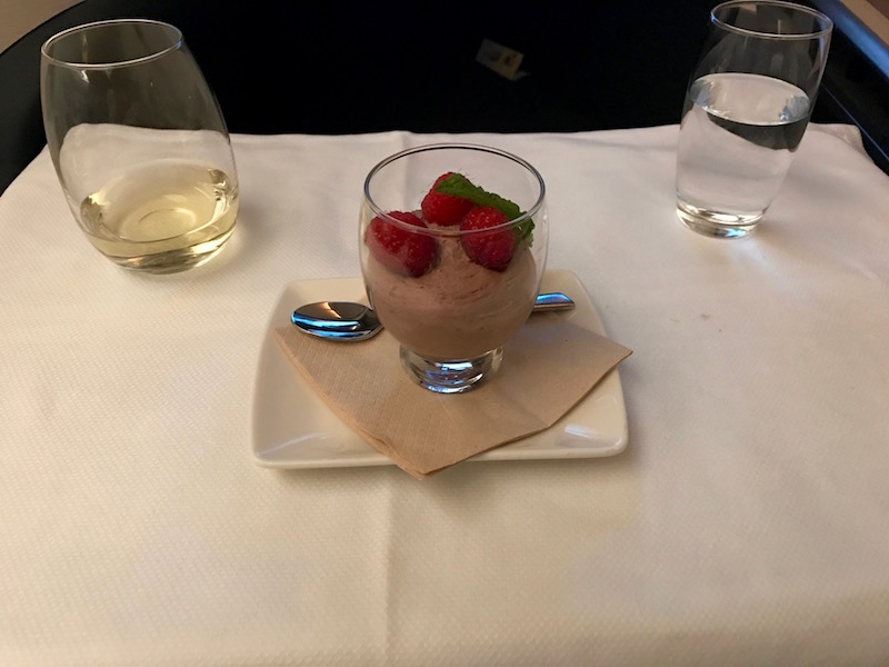 Chocolate Mousse With Raspberry For Dessert 