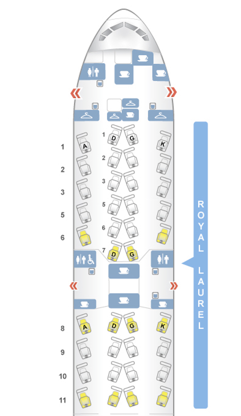 EVA Air Boeing 777 Business Class Seat Map