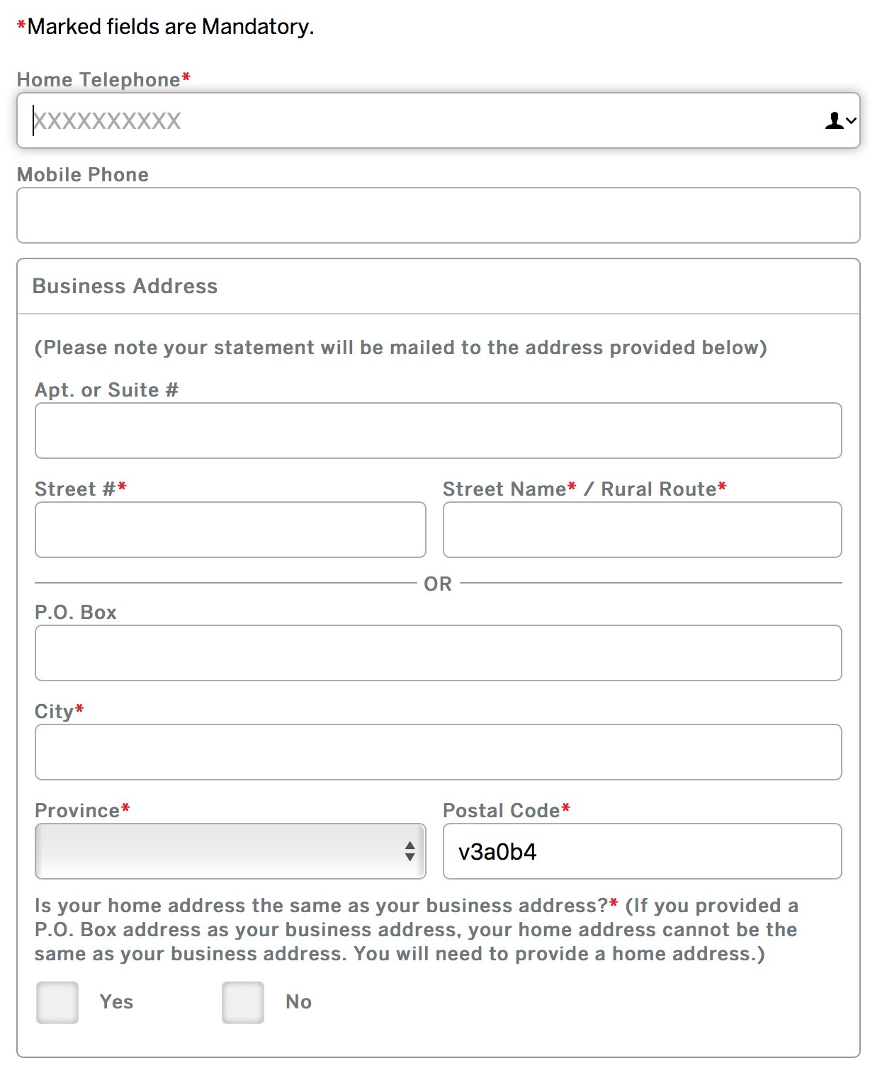 American Express Business Card Application