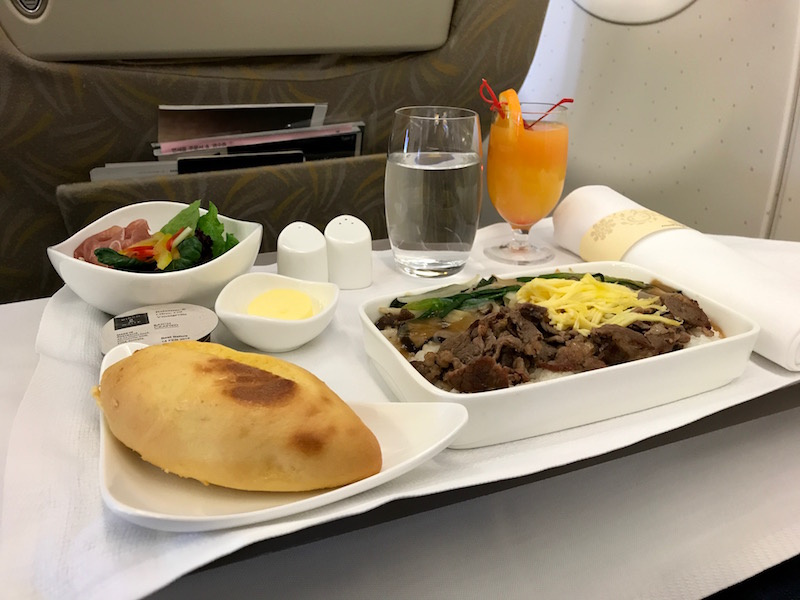 Asiana Business Class Lunch Service 