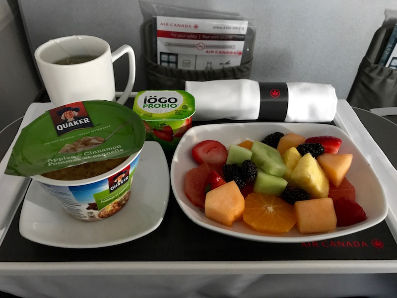 Air Canada Healthy Breakfast Option