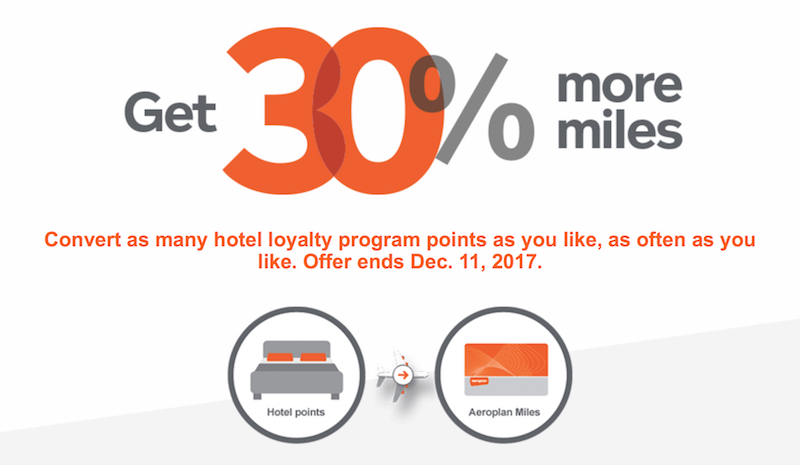 Earn 30% More Aeroplan Miles When Transferring From Participating Hotel Programs