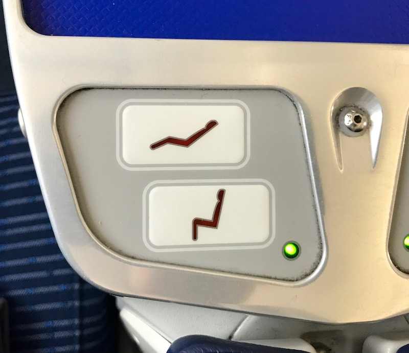 ANA 787 Business Class Seat Controls 