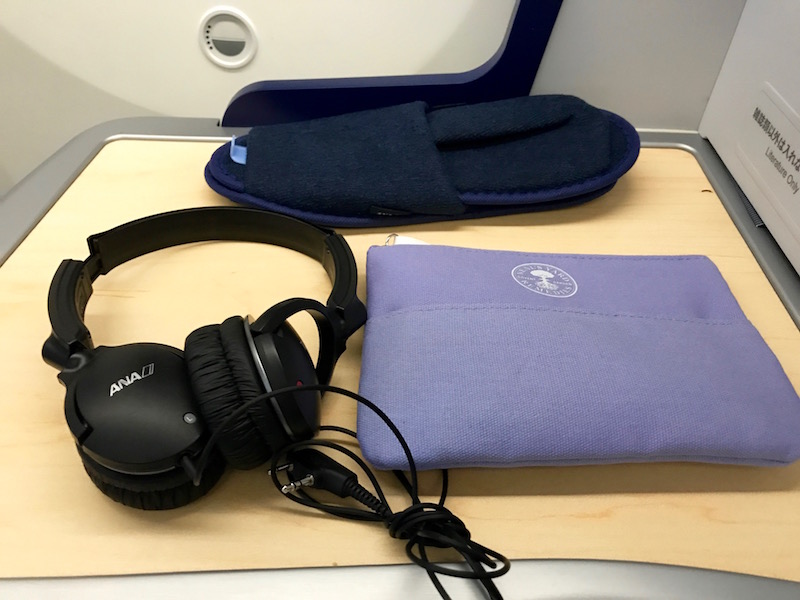 Noise Cancelling Headphone, Amenity Kit, And Slippers 