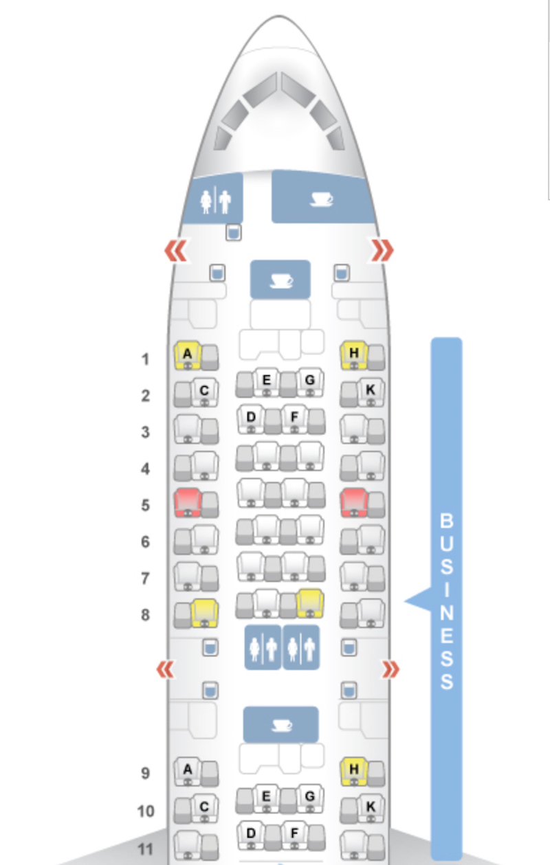 ANA Business Class Seat Map - Boeing 787-9