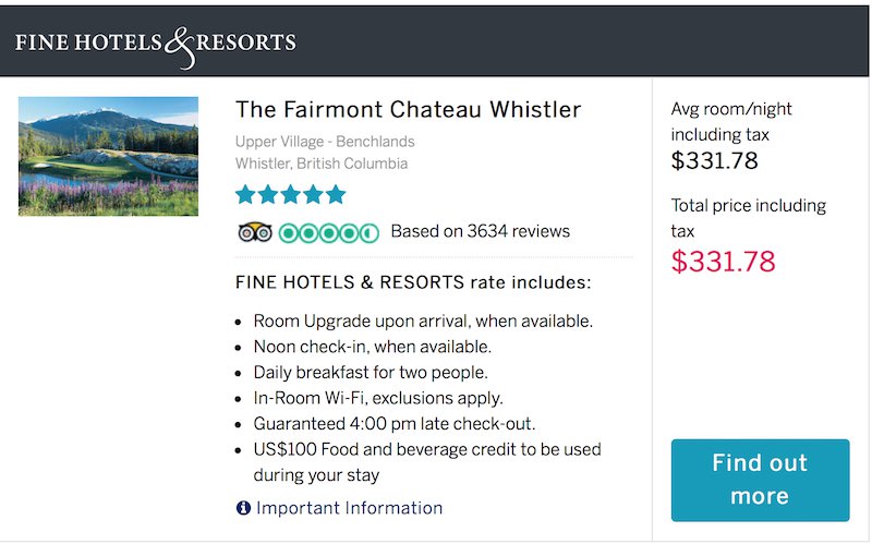 Fairmont Chateau Whistler Fine Hotels And Resorts