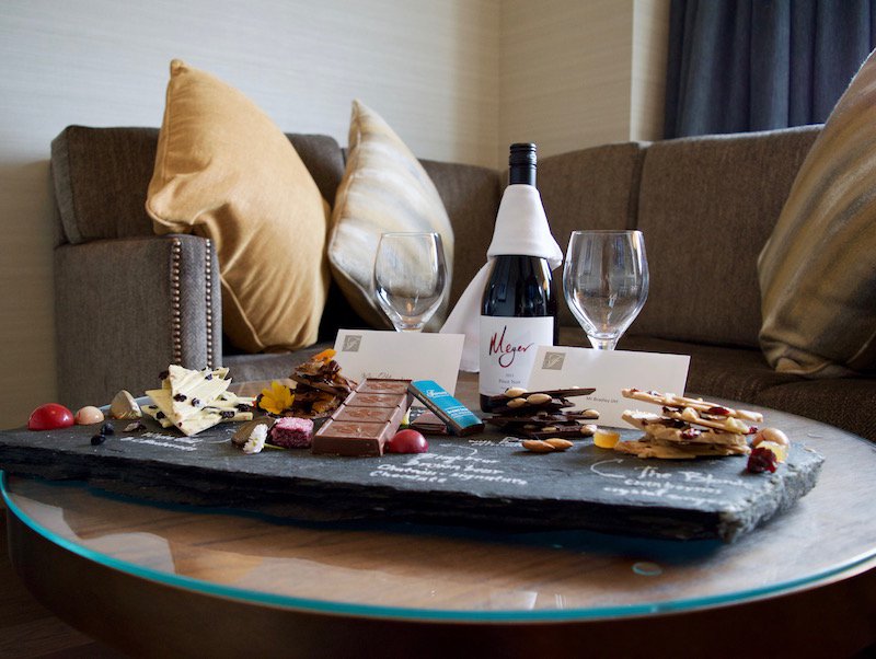 Welcome amenity at the Alpine Suite, Fairmont Chateau Whistler, during one of our many stays