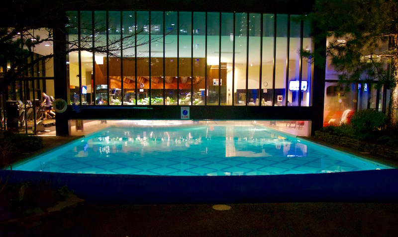 Pool View At Night From Outside