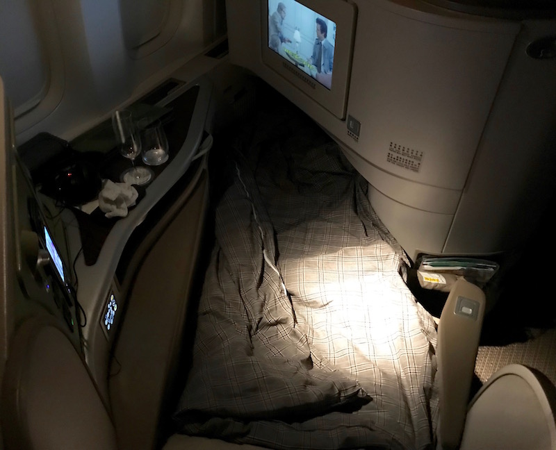 EVA Air Business Class Seat In Bed Mode