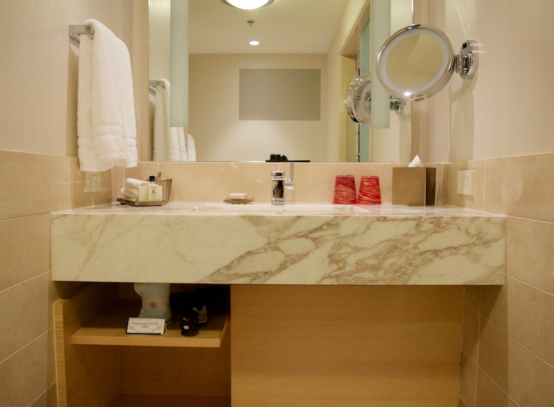 Four Seasons Hotel Seattle Partial Bay-View Room Bathroom Vanity