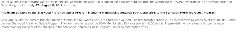 New Membership Rewards To Marriott Transfer Rates