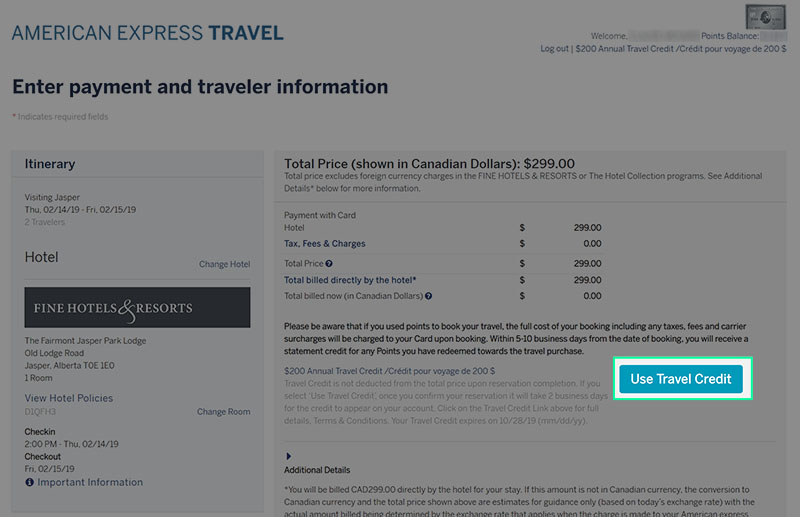 american express travel credit how to use