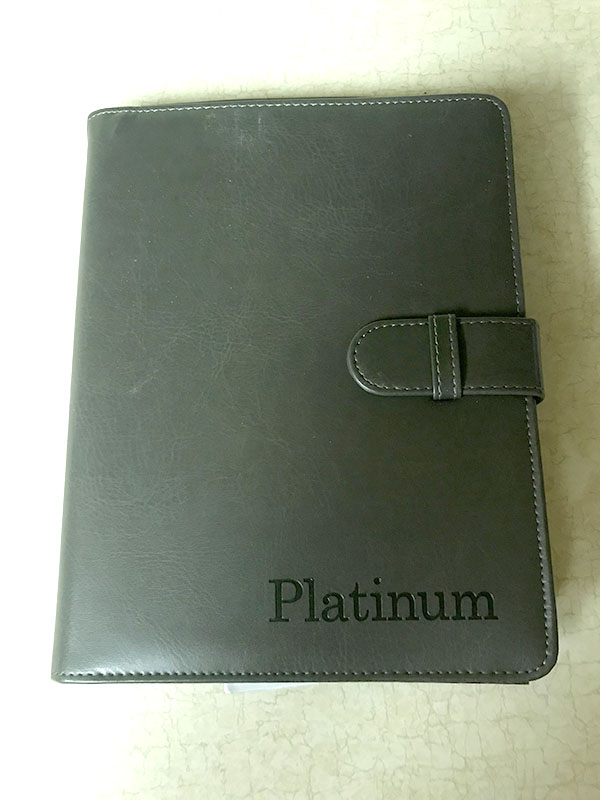 The old Platinum faux leather booklet.