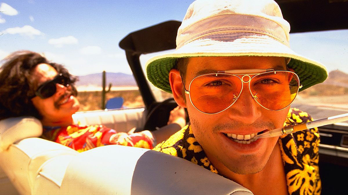 Johnny Depp and Benicio del Turo Toro go for a drug induced trip to Las Vegas - Fear and Loathing in Las Vegas.