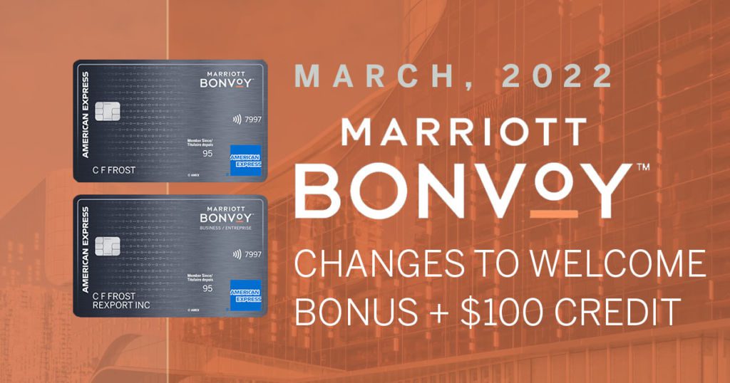 Marriott Bonvoy Cards Canada: Changes to Welcome Bonus Include a $100 Credit