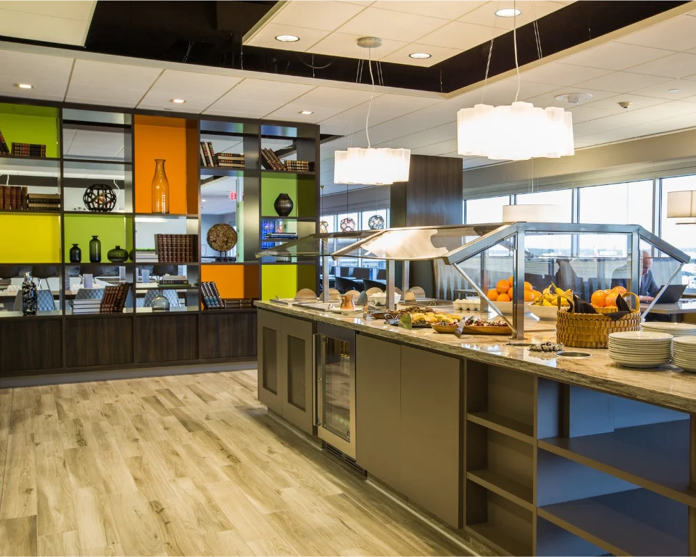 Escape Lounge Minneapolis (MSP), a Centurion Studio Partner lounge often used by Canadians transiting through the United States.