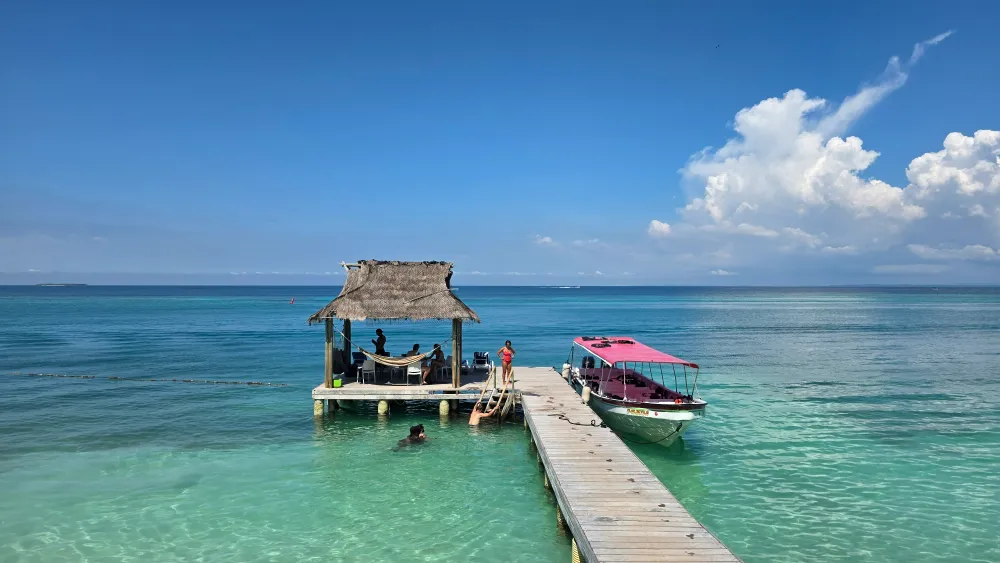 Boat tour at the Rosario Islands near Cartagena, Colombia, part of a paid island excursion