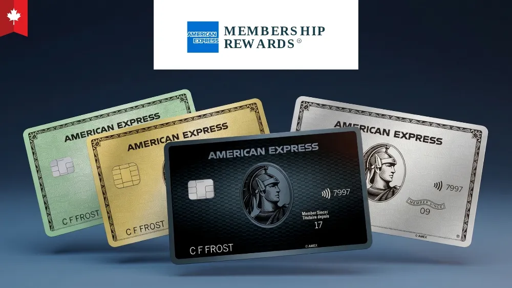 American Express Membership Rewards credit cards in Canada including Cobalt, Gold,  Green, and Platinum