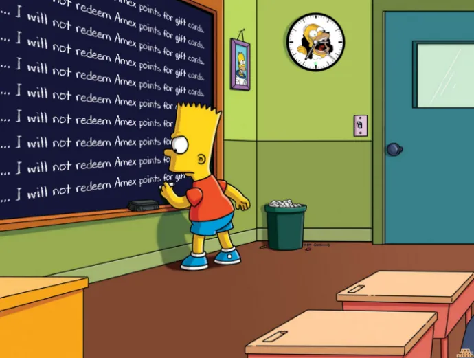 Bart Simpson's Redeeming Amex Points Lesson